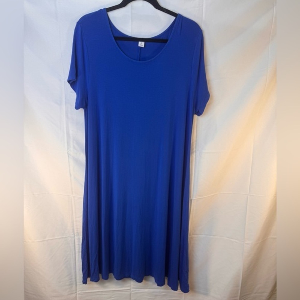 Old Navy Blue Tunic Dress Short Sleeve Relaxed Size XL TALL - Picture 1 of 8